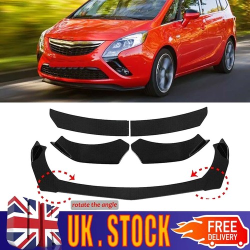 Gloss black front bumper lip - black,