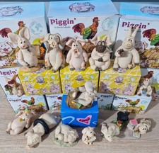 14 all boxed collection of vintage Piggins Pig Figures by David Corbridge