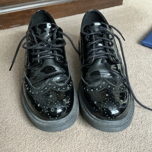 Clarks patent black brogue - black,