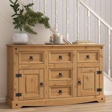 Corona Sideboard 2 Door 5 Drawer Large Cupboard Mexican Solid Pine