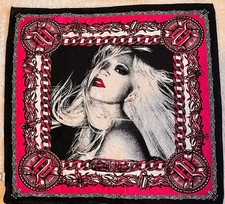 Gianni Versace Small Silk Square/Scarf Muse Portrait Made in Italy Pink & Black