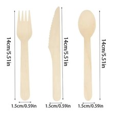 50 x Disposable Wooden Spoons