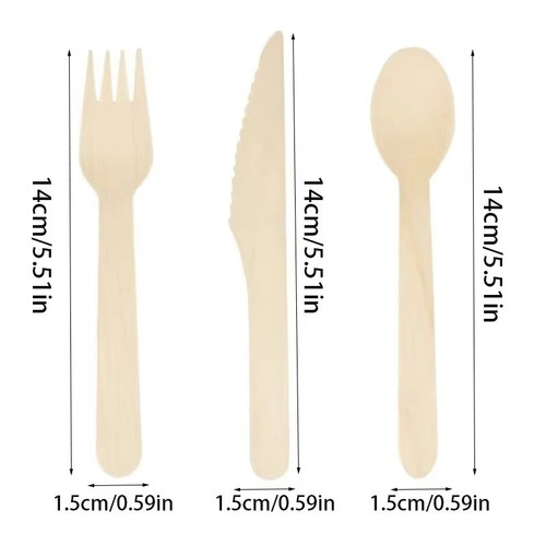Disposable wooden spoons - 50,