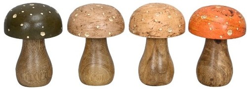 Set wooden mushrooms - 4,