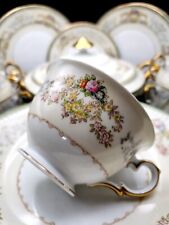 Vintage Meito China “Muriel” 35pc Dinner Set – Floral Gilded Japan Porcelain