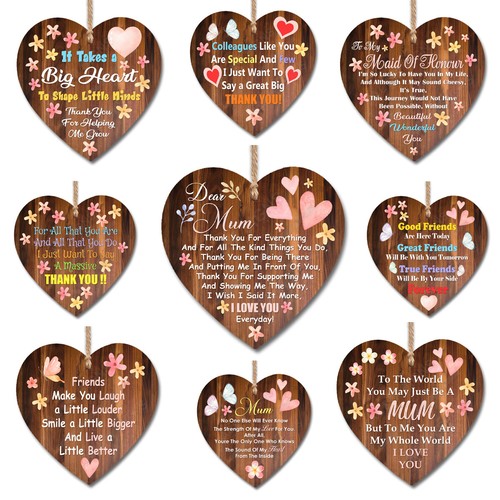 Wooden heart plaque - wooden, sign