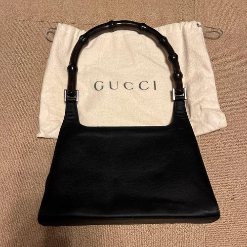 Gucci bamboo black nylon tote - gucci,