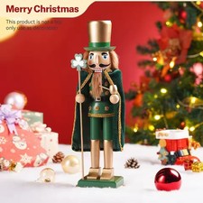 38CM Wooden Christmas Nutcracker Soldier Doll Toy Festive Xmas Gift & Home Decor