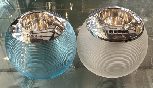 Pair antique style silver - of,