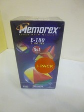 3x VHS Blank Tapes Memorex SHQ
