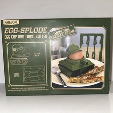 Egg-splode Army Egg Cup With Soldier Toast Cutters Paladone Tank Cadet  