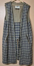 Aquascutum Check Removable Wool Trench Coat Liner Vintage 23 P2P 42.5 Long