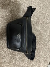 Armani Black Leather Messenger