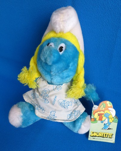 Smurfette blue plush soft toy - smurfette,