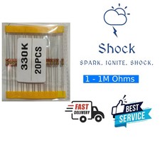 R-OHM CR25 CARBON FILM RESISTORS 1/4 WATT 1 OHM ~ 1MEG OHM 5% wv 250V 20PCS