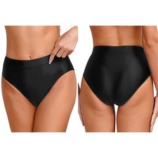 UK Women Underwear Briefs Low Rise Knicker Silk Satin High Waist Panties Stretch