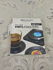 Valdivia Retro Vinyl Record Coasters with Player, Music Coasters Set of 6 for Dr