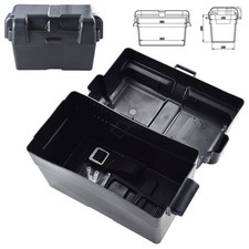 Leisure Battery Box Black Large With Straps Caravan Camper Boat Motorhome 36.5CM