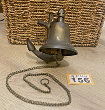 vintage brass bronze anchor bell wall/door mount nautical ship decor