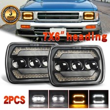 2pcs 5x7/7x6'' LED Headlights Hi/Lo Beam DRL Headlamp for Toyota Hilux MR2 85-95