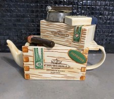 SWINESIDE TEAPOTTERY Churchill "Cigar Box" Teapot - Large - RARE / RETIRED