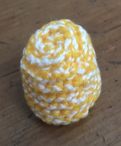 Hand knitted yellow egg - yellow, cosy