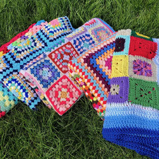 Vintage Handmade Crochet Knitted Blanket / Throw - Different styles / colours 