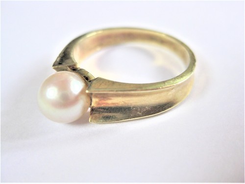 Ring gold 585 with - gold, pearl,