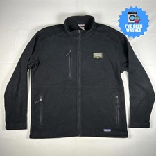 Patagonia Synchilla Fleece Zip Up Jacket x Seeds for Change Charity Black Size L