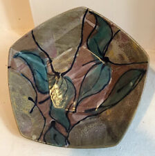 Large Floral Dish - janice tchalenko Era - Dart Pottery Mark / Plus Painted Mark
