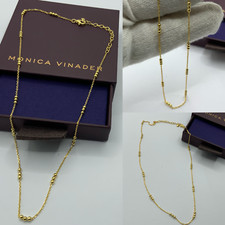monica vinader Triple Beaded Chain Necklace 18k  14-16 Gold Vermeil RRP £69