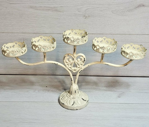 Cream metal light - cream, candelabra