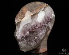 3.6" Dinosaur Egg Agate Hand Carved Fairy Elf Alien Crystal Skull Companion