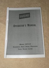 Hardinge HLV-H Toolroom Lathe Manual