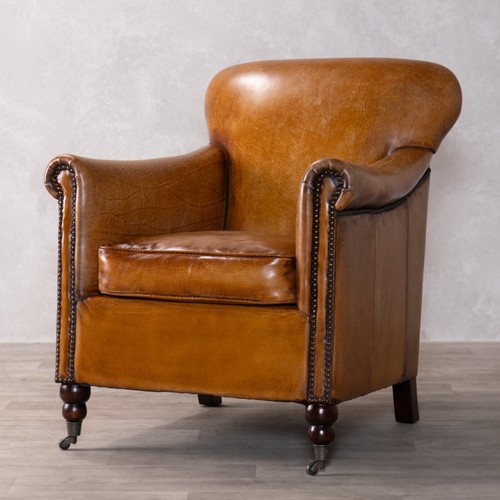 Tan leather armchair - tan,