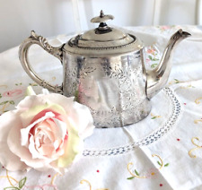 Antique Victorian Walker & Hall Silver Plated Floral Engraved Tea Pot