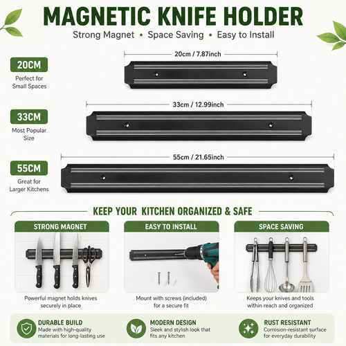 Magnetic knife rack holder - magnetic,