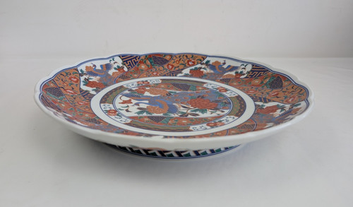 Imari footed platter large - imari,