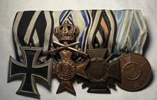 German 4 Medal Bar WWI Iron Cross Merit Cross Hindenburg Cross Long Service