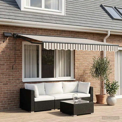 Manual awning frame with - frame, leds