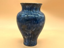 Antique Royal Doulton Faience blue & brown mottled Art Nouveau vase. c1880.