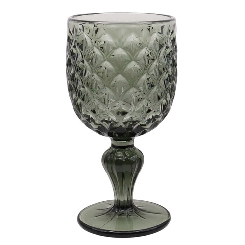 Wine glass embossed vintage - glass,