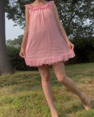 Vintage 60s avian chiffon pink - vintage,