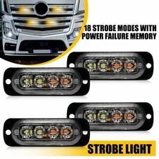 4PCS Amber/White 4 LED Car