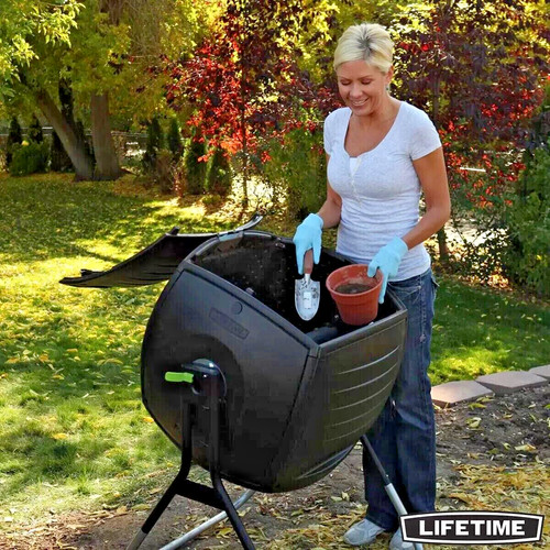 Garden compost tumbler - tumbler, single