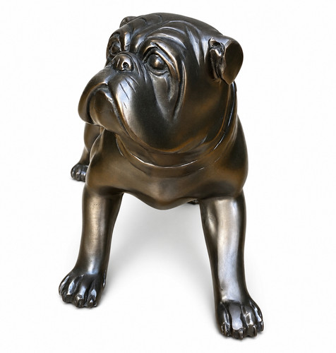 Bronze colour standing bulldog - colour,