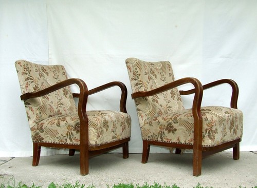 Pair art deco armchairs - art,