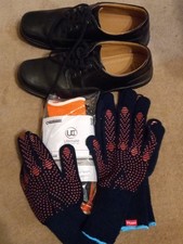 CLARKS SHOES BLACK 12 WIDE FIT LEATHER LACE UP &NEW FLEXITOG GRIP KOOL GRIP NEW