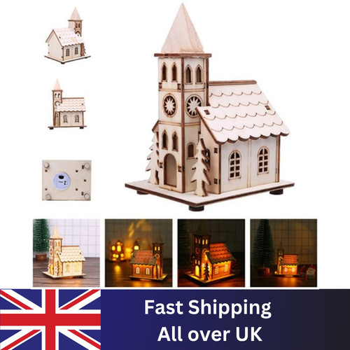 3pcs wooden glowing cabin - glowing,