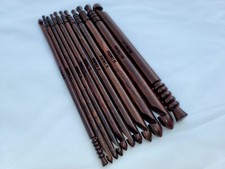 Original Rosewood Crochet Hooks Set of 11  Ergonomic  Handmade Solid Wood Hooks 